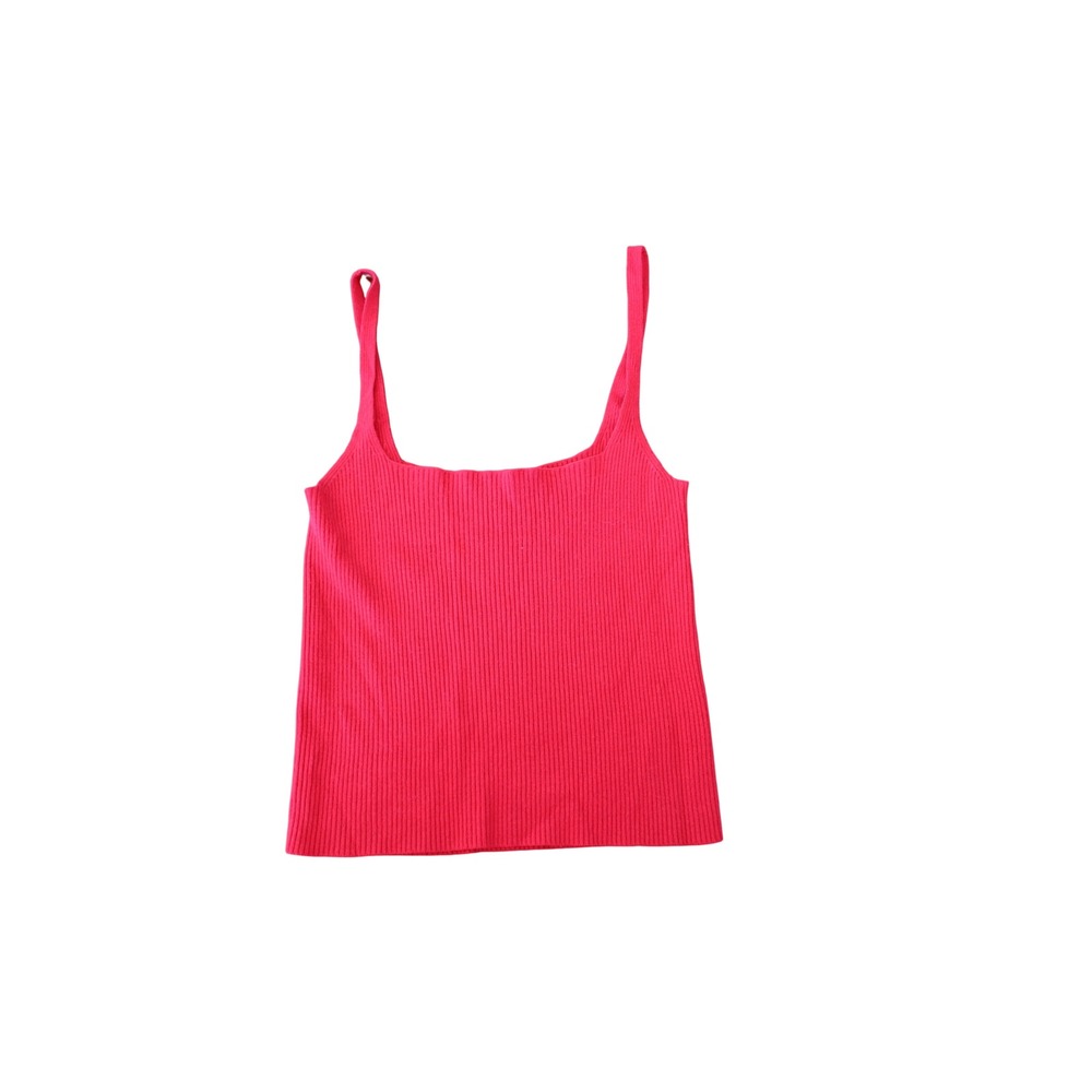 Brandy Melville True Red Knit Ribbed Tank Top Square Neck Sleeveless Camisole